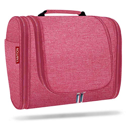 Premium Hanging Travel Toiletry Bag for Women and Men, Large Cosmetic Make up Organizer, Bathroom and Shower Organizer Kit with Sturdy Hook, Gifts for Women (Pink)