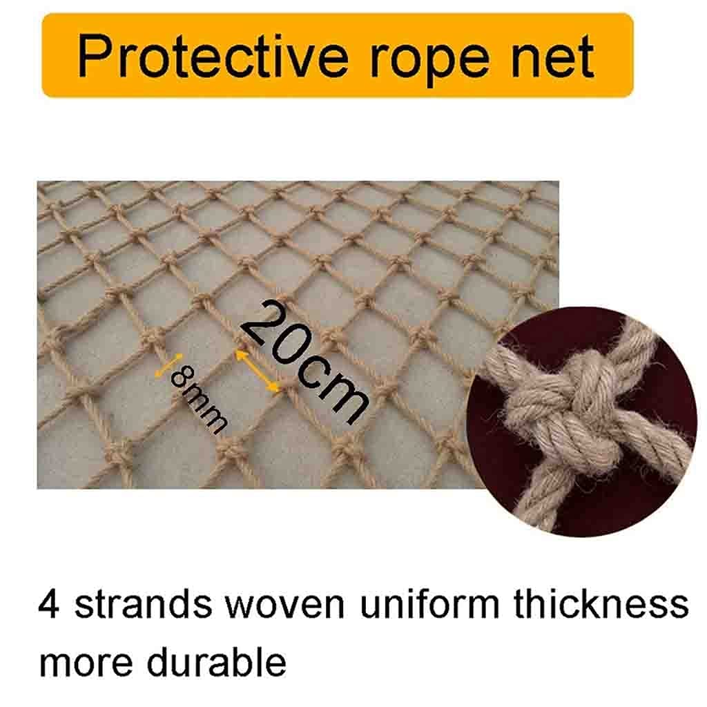 Siatka kratowa z konopi do roślin pnących, naturalna juta, dekoracja ścienna i akcesoria tarasowe, 8 mm/20 cm, wiele rozmiarów do wsparcia i dekoracji ogrodu