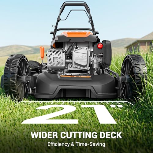 21" Self-Propelled Gas Lawn Mower, 170CC Engine, 3-in-1 Mulching, Bagging & Side Discharge, 7-Position Height Adjustment, Easy Lawn Care for Large Yards & Thick Grass - Image 3