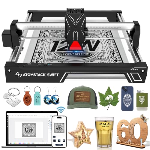 ATOMSTACK Swift Laser Engraver for Beginners, 12000mW Output Laser...