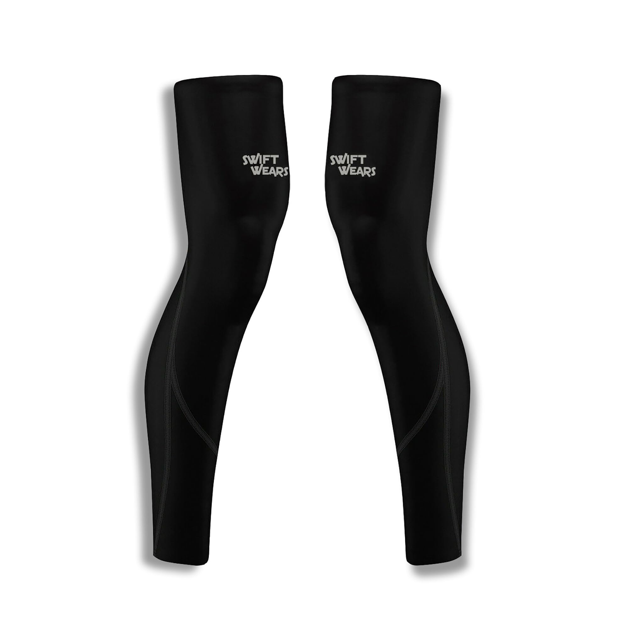 Swift Wear Cycling Leg Warmers for Men & Women Winter Running Thermal Cycle Knee Warmer (Black, L)