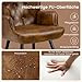 Ckaff Ohrensessel Sessel Wohnzimmer, Skandinavischer Stil Relaxsessel PU-Kunstleder mit Hoher Rückenlehne Loungesessel Polstersessel fürs Wohnzimmer Schlafzimmer Arbeitszimmer Gästezimmer, Braun