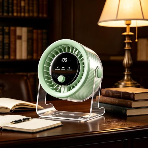 Ventilador de escritorio con pantalla LED y batería de 2000 mAh 7