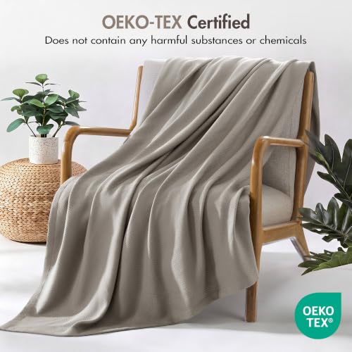 Image of Madison Park 100% Egyptian Cotton Full /Queen Bed Blanket for Summer, Grey