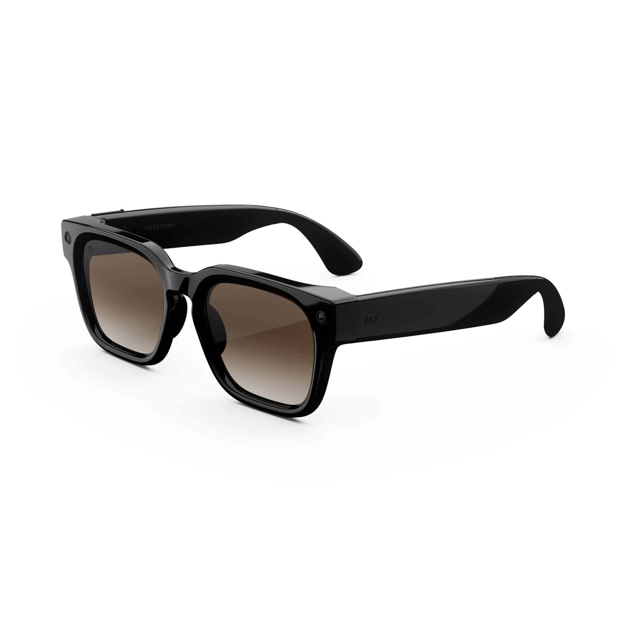 Meta Fury Classic Black | Smart AI glasses for Women, Men AI, 12MP Camera, Live Translate — 3K HD Resolution — 8+ Hour Battery — Brown Gradient Lenses