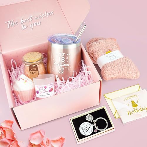 Epessa 18th Birthday Gifts for Girls, Presents for Her, Gifts for Women Turning 18, Personalised Birthday Hampers for Best Friends, Bestie, Sister, Daughter, Niece