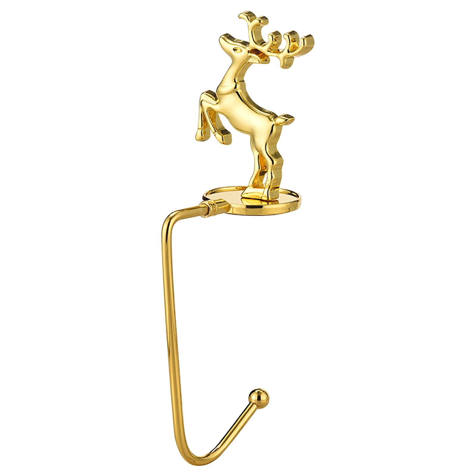 Christmas Stocking Hook Fireplace Hooks Hanger Metal Christmas Stocking Hooks Fireplace Hanger with Non-Skid Design for Christmas Tree, Home Decoration, Wedding Birthday