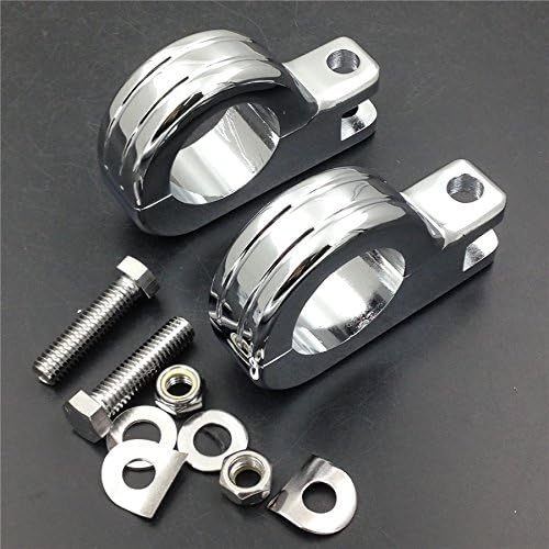 SMT-1.5" Engine Guard Footpeg P Clamps Compatible With XV250 Roadstar XV1700 XV1600 Chromed Motorcycle [B00XISB0WI]