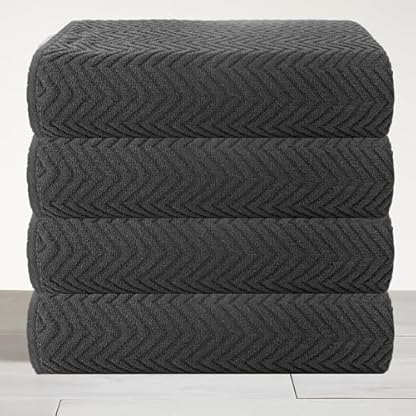 Casa Copenhagen Wave Textured 4 teiliges Badetücher Set - Kieferngrau, 550 g/m², 4 teiliges Badetücher, Baumwolle Handtüchern Rau und zäh Einsatz, Geschenkset für Badezimmer – Bild 3