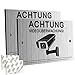 Produktbild 2 Stücke Schild Videoüberwachung Privatgrundstück mit DSGVO Hinweis, 20x12cm Achtung VideoüBerwachung Schild, für ÜBerwachungskamera Oder Kamera Attrappe Innen AußEn(Aluminiumverbund)
