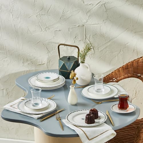Karaca İznik 18-Piece Dessert Set for 6 People - Elegant Tableware for Delicious Desserts