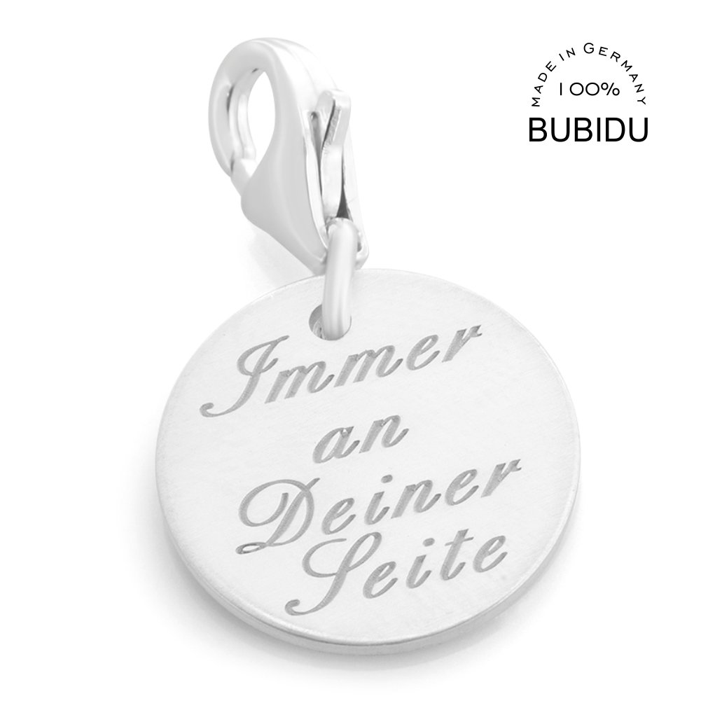 Charm Anhänger mit Gravur zur Taufe oder Kommunion Silberschmuck mit Namen Charm personalisierbar für Armband oder Kette Freundschaft Geschenk | HANDMADE IN GERMANY