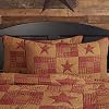 VHC Brands Ninepatch Star Hand Quilted Rect Bedroom Decor King Sham Red 21×37