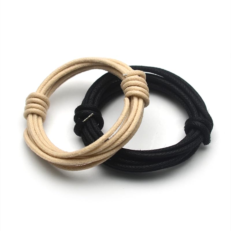 MAXCHEER Cloth-Covered Waxed Vintage-Style Pushback Guitar Wire, 10 Ft,(5-White/5-Black) Pushback...