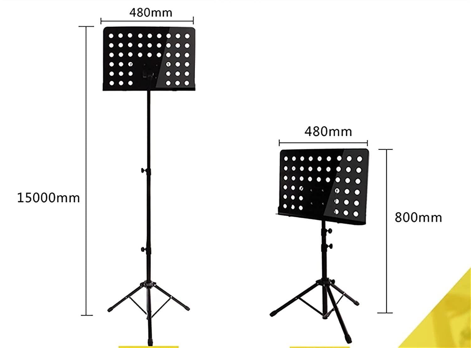 Pupitre à partitions Portable en métal, Hauteur réglable et détachable pour Violon, Guitare, Convient pour Les orchestres, Les chœurs, Les Groupes