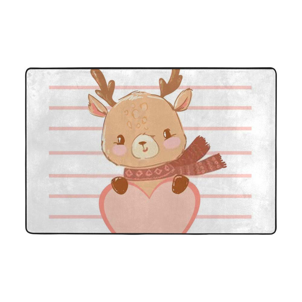 Tapis mignon bébé cerf rayé grand format : isolez le sol du salon pour le jeu des enfants