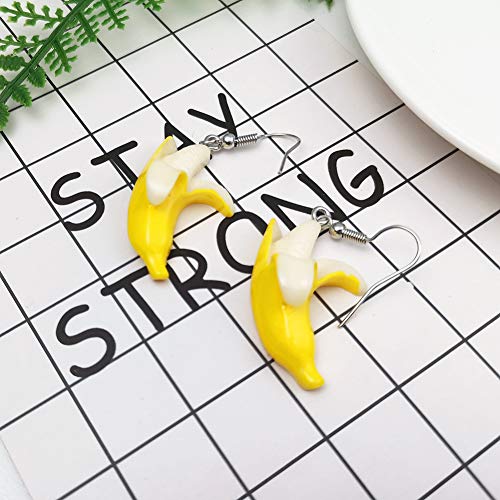 Cute Banana Dangle Earrings Resin Fruit Food Imitate Jewelry for Women Banana Lover3