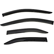 Window Visor 4-Piece Rain Guard Set for Toyota Camry 2007,2008,2009,2010,2011 Modified Acrylic Dark Smoke Tint with Outside Mount Channel Design