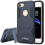 iPhone 7 Case,Z-Roya [Robot-Bear] Dual Layer Protective Hybird Armor Case[Slim Fit]Advanced Shock Absorption Protection with Kick-Stand Feature for Apple iPhone 7-GTXA07B-Black Blue