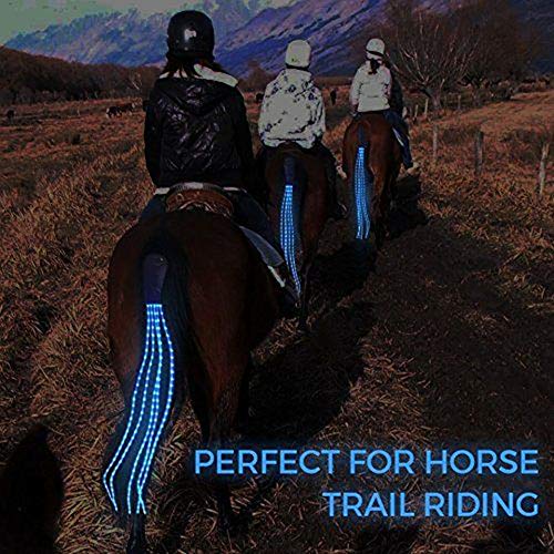 Flytianmy 100CM Horse Tail USB Lights Chargeable LED Horse Harness Equestrian Outdoor Sports The Lights Horse Tail Green - Thumbnail 4