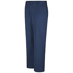 Red Kap Womens Plain Front Cotton Pants 4 Navy - Unhemmed