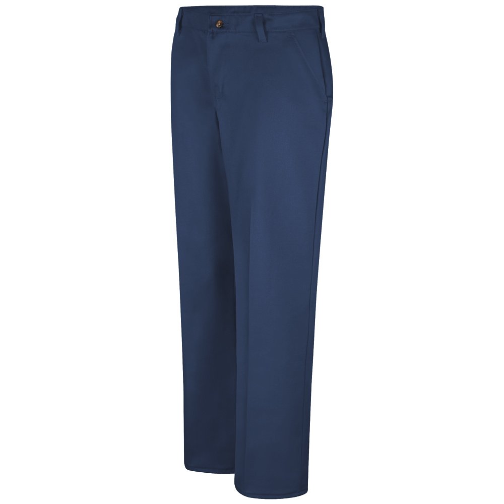 Red Kap Womens Plain Front Cotton Pants 14 Navy - Unhemmed