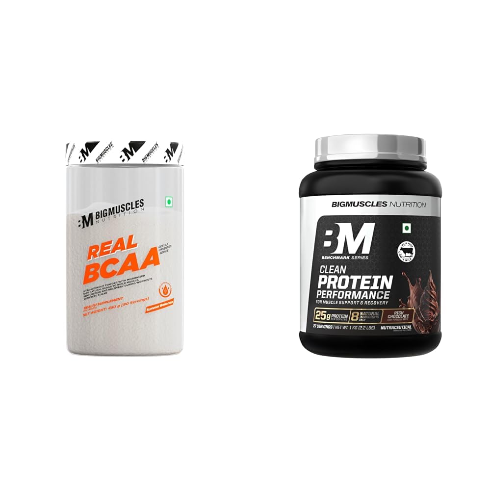 Bigmuscles Nutrition Real Bcaa With Electrolytes [90 Servings,Summer Bonanza]|Bcaa Powder In 2:1:1 | Bigmuscles Nutrition Clean Whey Protein Performance [1kg, Rich Chocolate] | 25g Protein with 8 Nat-image-13