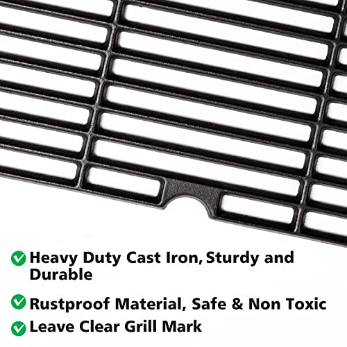Barbqtime Grill Grate Replacement Part For Charbroil 4 Burner Grill, 16.94" Cast Iron Grill Grates For Char-Broil 463343015, 463344116, 463343819, 463240804, 463240904, 463343015, 463241704, 463241804 #TOP3