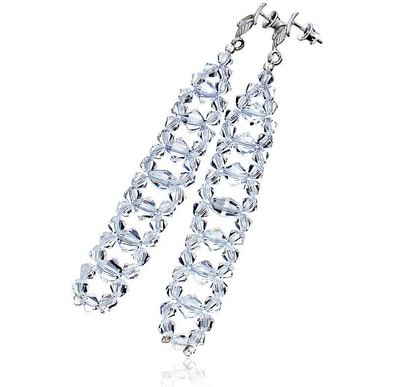 Boucles d'oreilles mariage en crystal argent 925 anti-allergie et légères