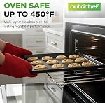 NutriChef, Baking Sheet, Baking Pan, Cookie Sheets, Baking Set, Baking Tray, Sheet Pan, Nonstick, Professional Quality, 3 Piece Set, Stackable, Black