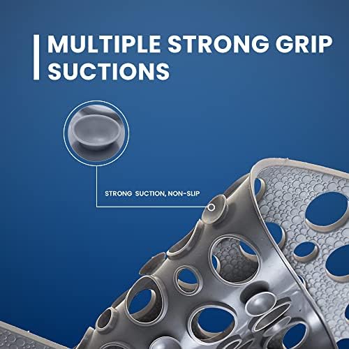 Bath Shower Mats Non Slip  Extra Large Durable Square Anti Mould Rubber Inside Bathtub Matt with Modern Design & Comfortable Suction Cups | Machine Washable | Size (53CM*53CM)