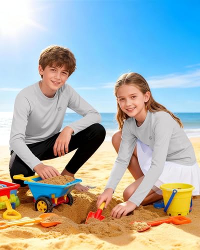 Image of Boys UPF 50+ Swim Shirt Long Sleeve, 1 or 2 Pack Rash Guard Tops