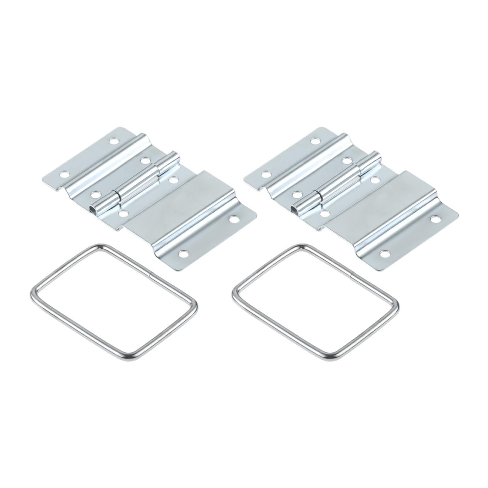 Kdhcvkz Silver 2Pcs Hinges 85 * 50Mm 8 Holes /Black Furniture Hinges(Silver)