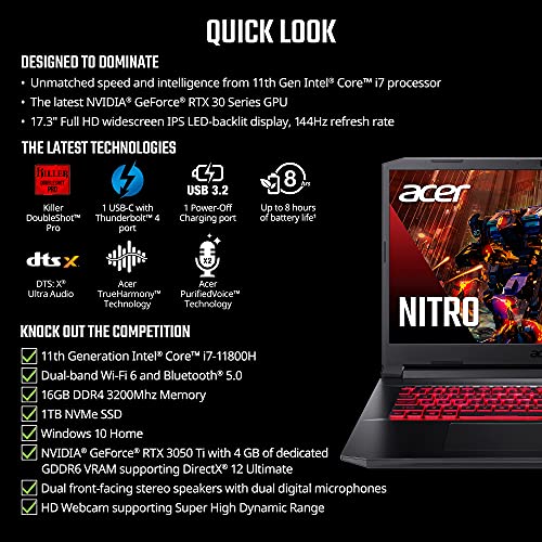 Acer-Nitro-5-AN517-54-77KG-Gaming-Laptop-Intel-Core-i7-11800H-NVIDIA-GeForce-RTX-3050-Ti-Laptop-GPU-173-FHD-144Hz-IPS-Display-16GB-DDR4-1TB-NVMe-SSD-Killer-WiFi-6-Backlit-Keyboard