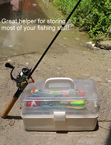 Avlcoaky Tackle Box Large 3 Layers Plastic Portable Storage Box Fishing White Tackle Box Organizer Art Craft Tool Box #TOP3