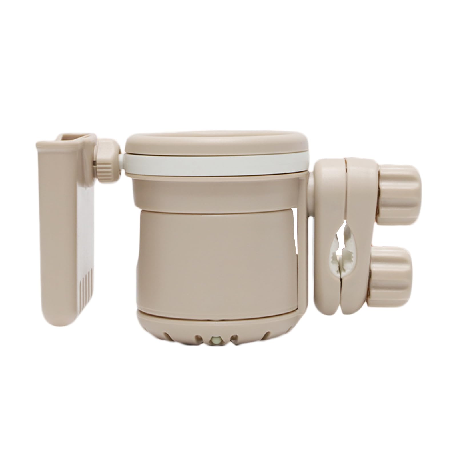 JUMUAO Getränkehalter für Kinderwagen,3in1 Universal Becherhalter,Anti-Rutsch Babyflasche Halter,Kaffeehalter Kinderwagen,Cup Holder für Fahrräder, Mountainbikes und Rollstuhl (Beige)