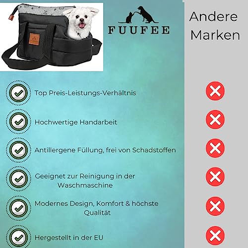FUUFEE Transportbox Hund - Hundetragetasche Soft - Tier Tragetasche 35 x 25 x 20 cm | Reisetasche Klein für Haustiere mit Reißverschluss und Karabinerhaken
