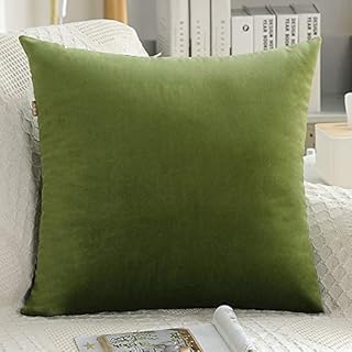 yuqijia Almohada De Sofá De Color Puro, Cojín Lumbar De Terciopelo, Cojín De Oficina, Muebles para El Hogar 40 * 40 (sin núcleo) Ejercito Verde