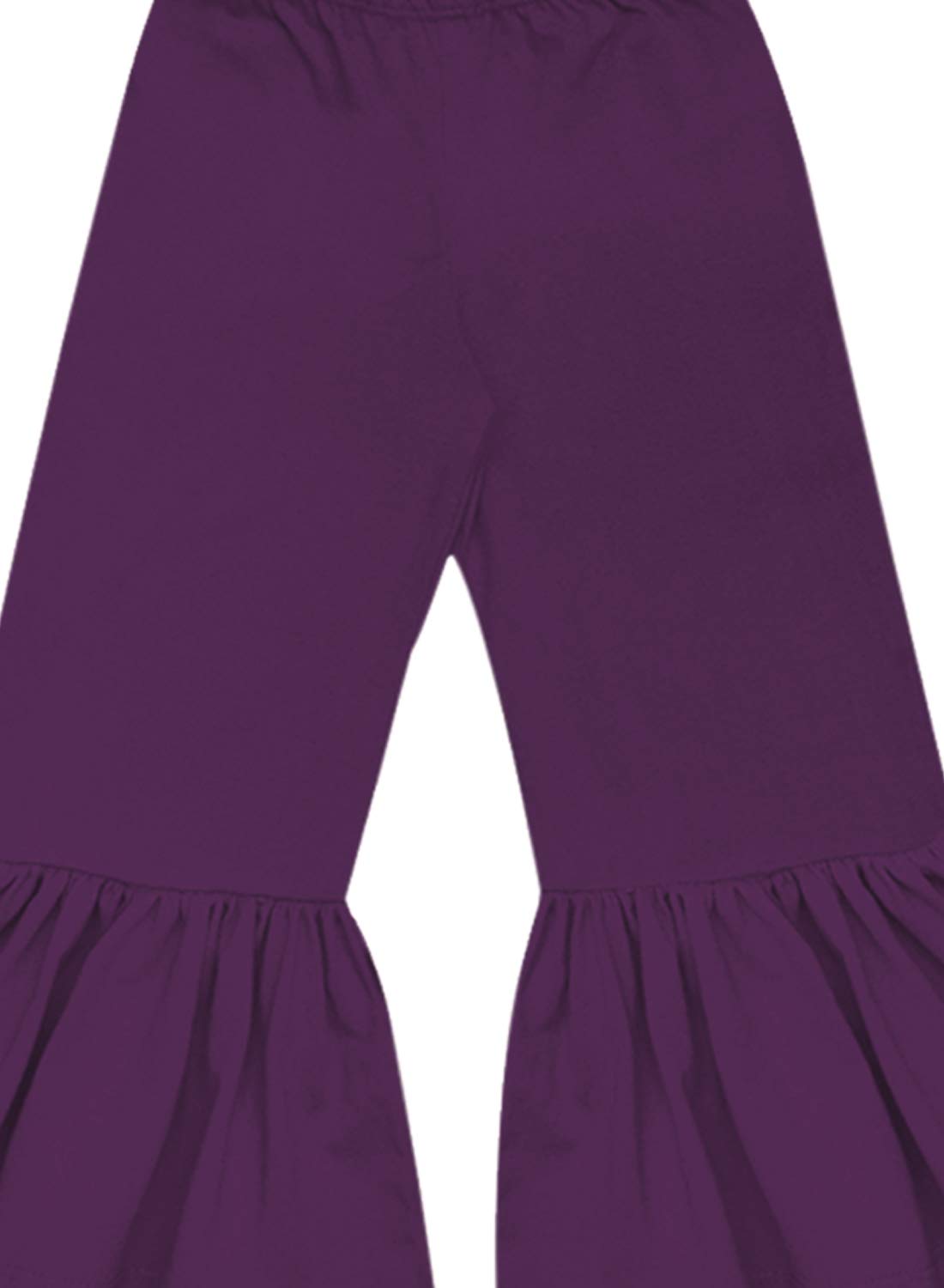 A.T.U.N. (ALL THINGS UBER NICE) Girls High Rise Regular Elasticated Waistband Casual Ruffle Pants Purple - Image 3 thumbnail