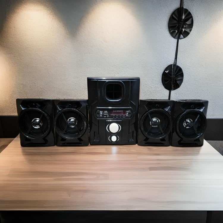 4.1 Channel System Multimedia Speaker 1100 W Bluetooth Home Audio Speaker (Black, 4.1 Channel)