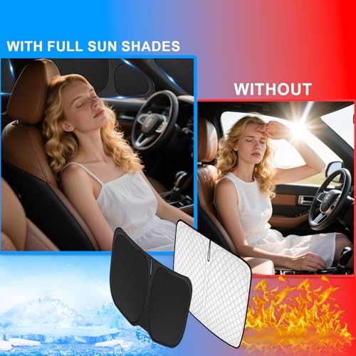 Image of KMF Windshield Sun Shade Replacement for Kia Sorento Accessories 2021-2024, 8PCS Side Window Sun Shade, Rear Window Sun Visor Shield Cover for Camping /Baby UV Block and Privacy Protect
