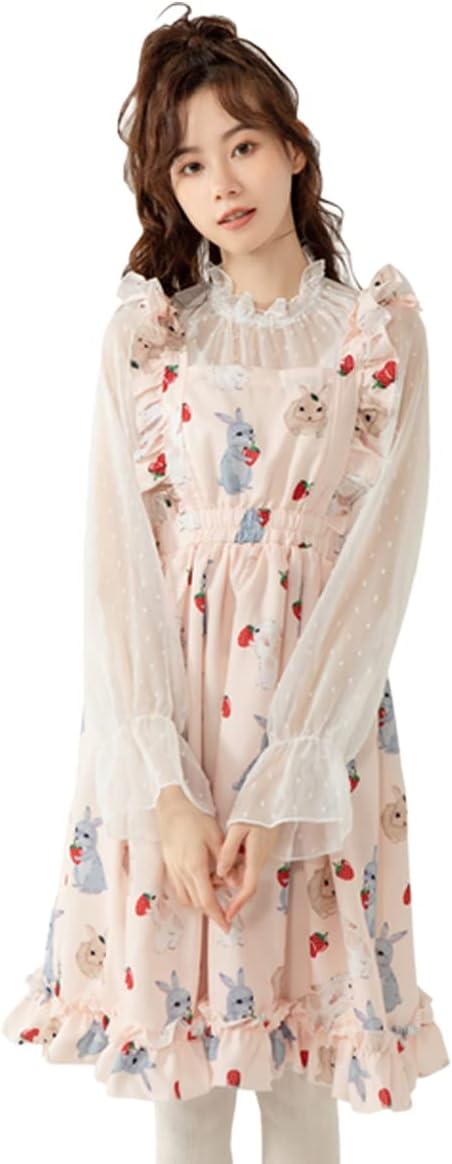 Summer Dresses for Girls Bunny Printed A-Line Midi Dress