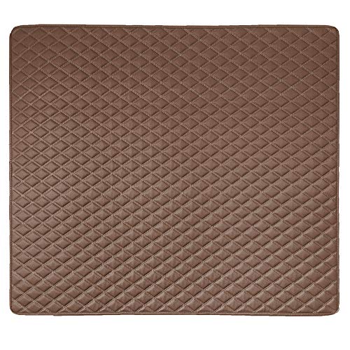 Fh Group F16501 Deluxe Heavy-Duty Faux Leather Diamond Pattern Multi-Purpose Cargo Liner Size: 46”, Brown Color W. Gift- Universal Fit For Trucks, Suvs, And Vans #TOP1