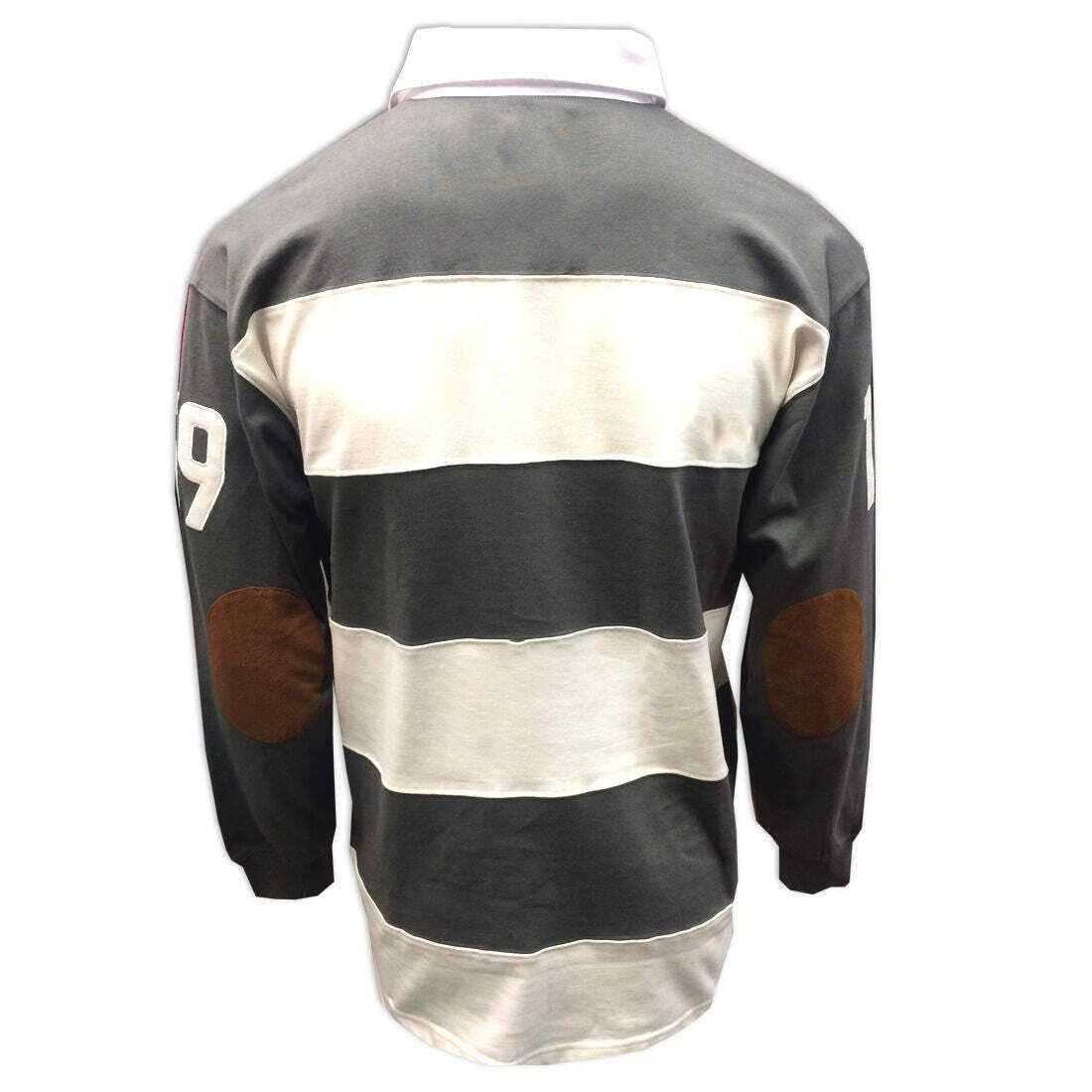 Guinness Langärmliges Rugby-Shirt mit Metallabzeichen in Zinn/Creme
