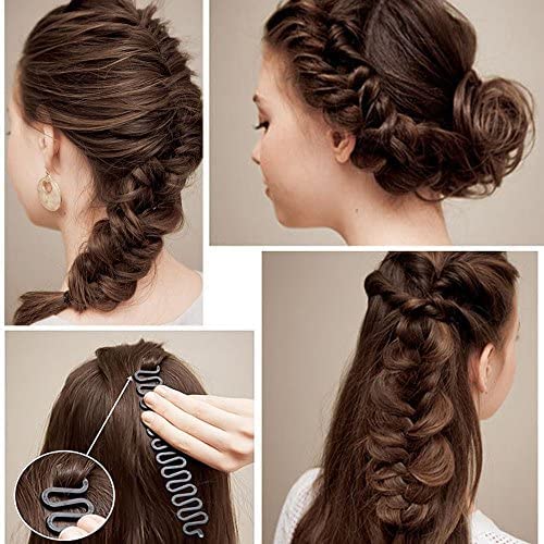 3 Pcs Hair Braiding Tool Roller With Hook Magic Hair Twist Styling Bun Maker DIY Hair Style Accessories Black