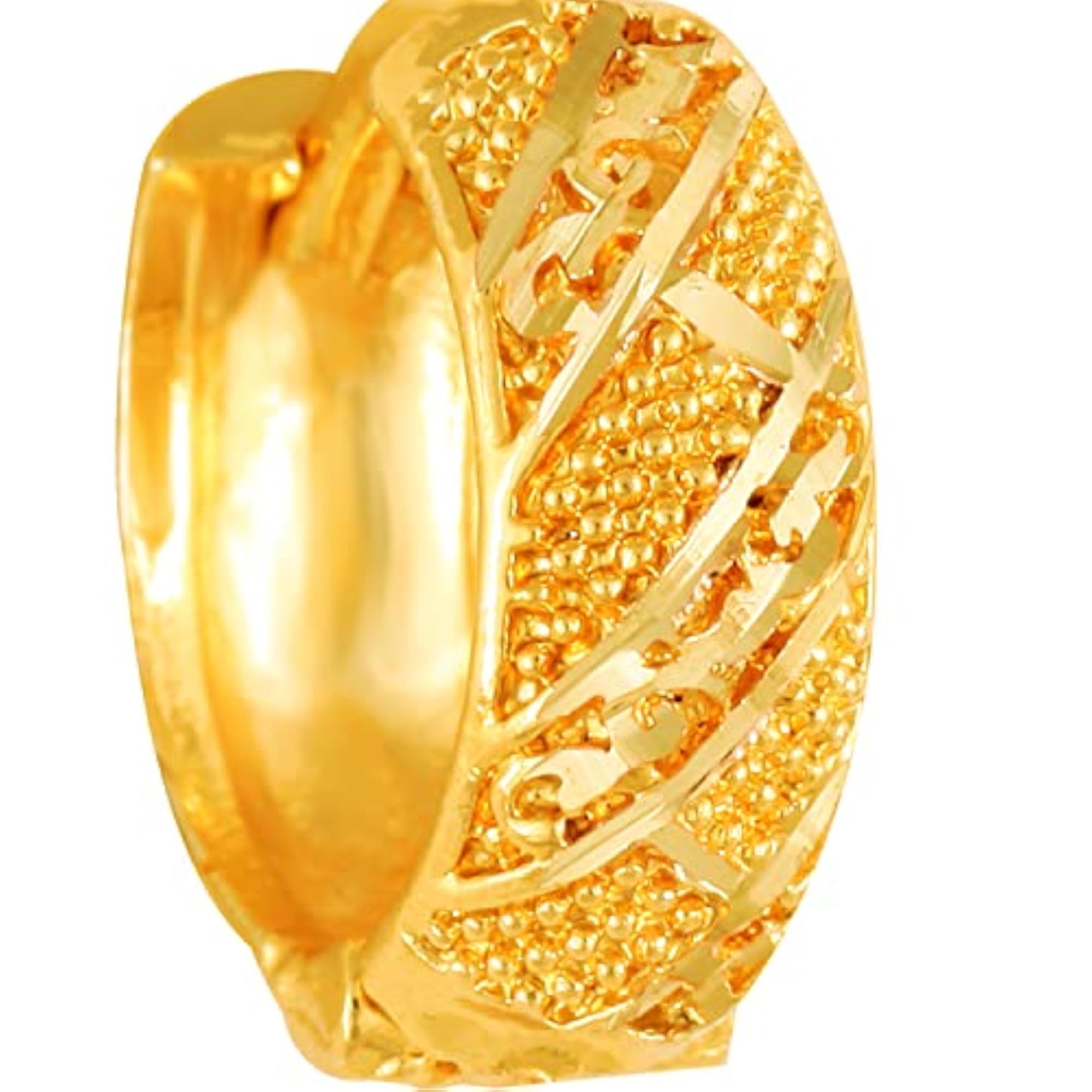 Filigree Work Plated Alloy Hoop Earring Clip-on, Elegant Design