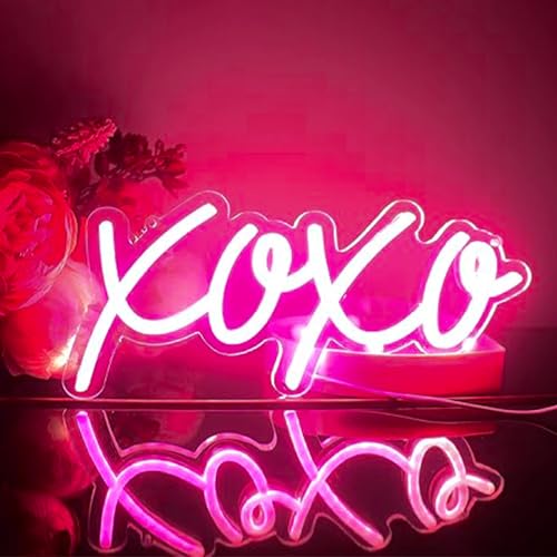 Image of Ulalaza Neon Light Sign LED XOXO Night Lights USB Operated Decorative Marquee Sign Bar Pub Store Club Garage Home Party Decor
