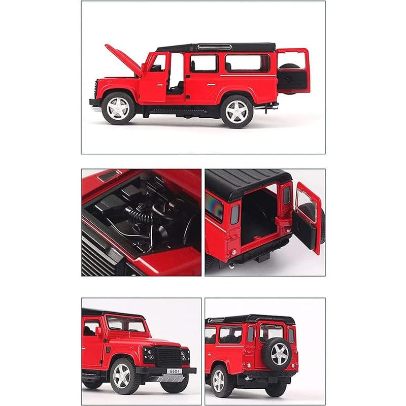 Image of Play Boy 1:32 Lr Difender Model Diecast Metal Alloy Pullback Toy Vehicle with Openable Doors Light and Music Car for Kids (Multicolor)