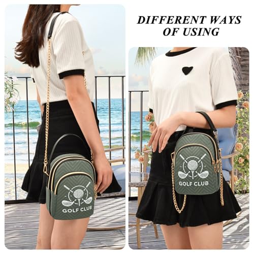 Image of MCHIVER Golf Crossbody Bag for Women Cell Phone Purse Wallet with Removable Chain Shoulder Handbag