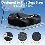 Seat Cushion, Extra Large Memory Foam Cushion for Office Chair Cushions, Ergonomic Cushions Pad Pillow for Pressure Relief Sciatica & Pain Relief for Long Sitting - Image 2